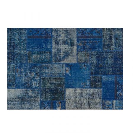 Patchwork Dark Blue D65 Carpet - Mohebban Milano